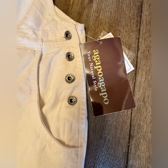 - AGAPO DENIM Vintage 90s Bib Capri Jean Overalls - Picture 12 of 14